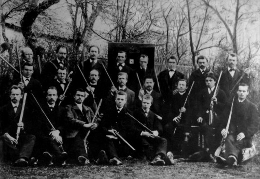 Erstes Bild der Altschützen, ca. 1900